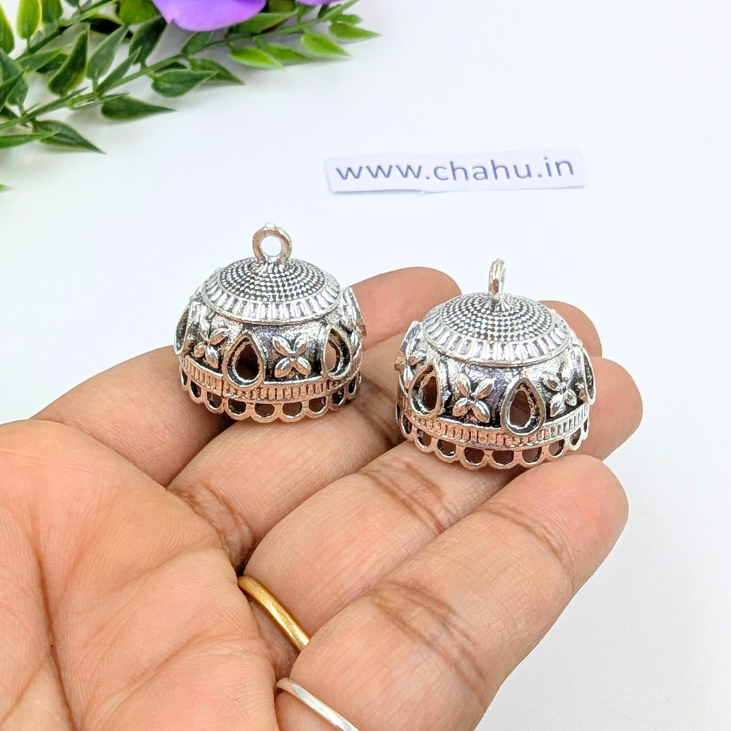 Flower Leaf Jhumkas - 10 Pairs