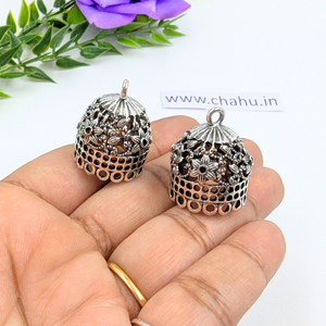 Oval Flower Jhumkas - 10 Pairs