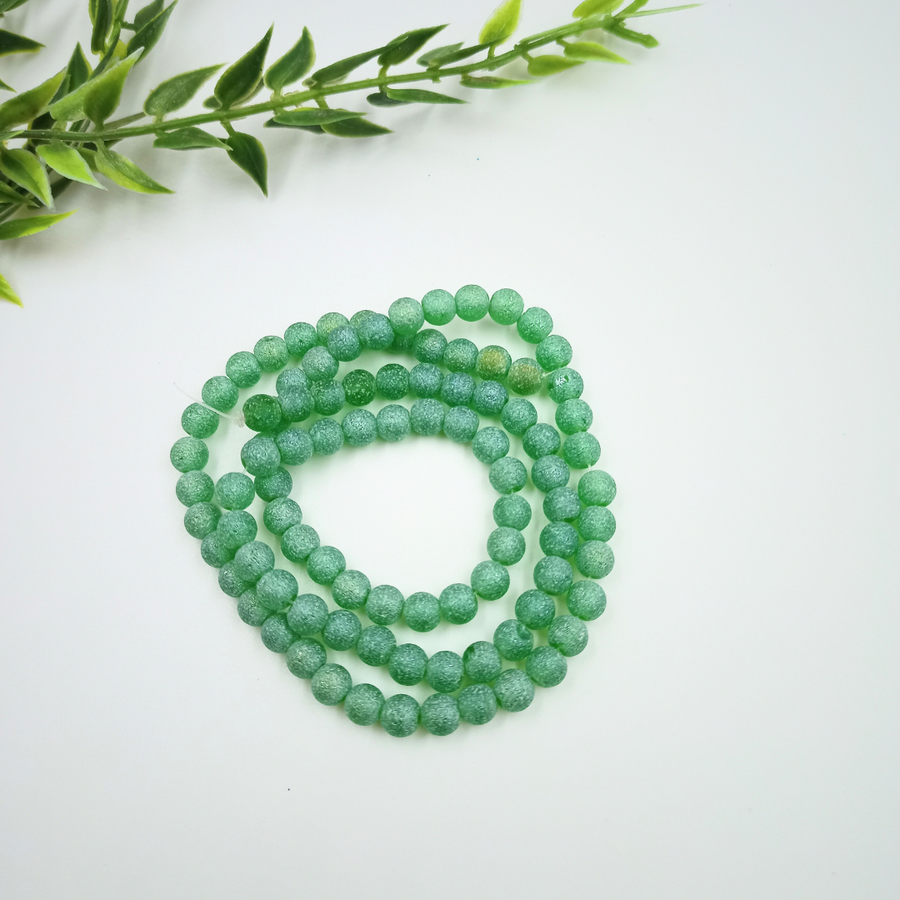 6 mm Green Aura Beads