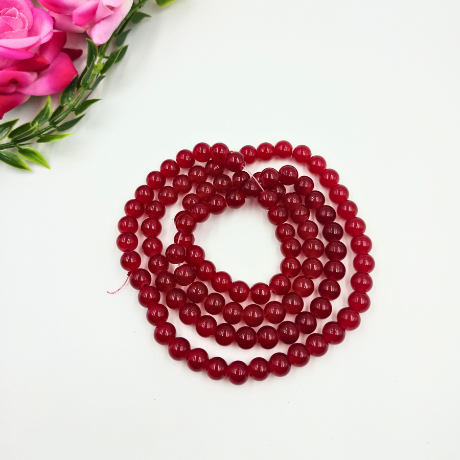 8 mm Maroon Jelly Bead