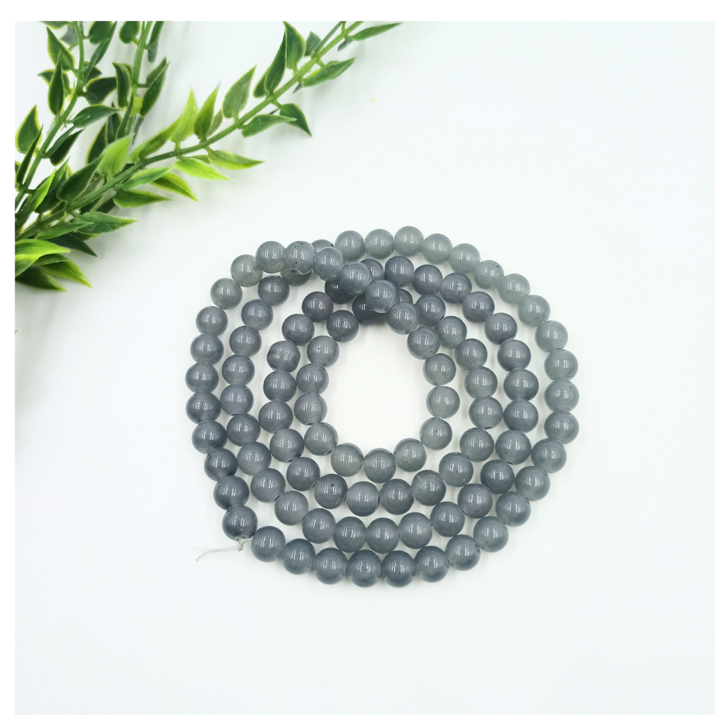 8 mm Grey Jelly Bead