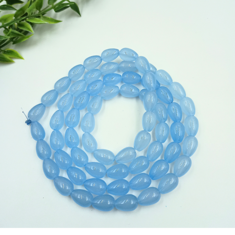 8 mm Blue Drop Bead