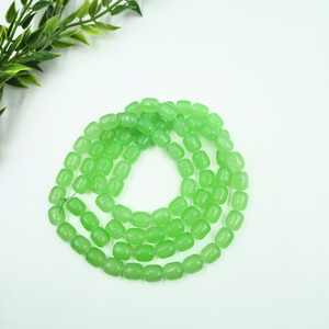 8 mm Parrot Green Damru Bead