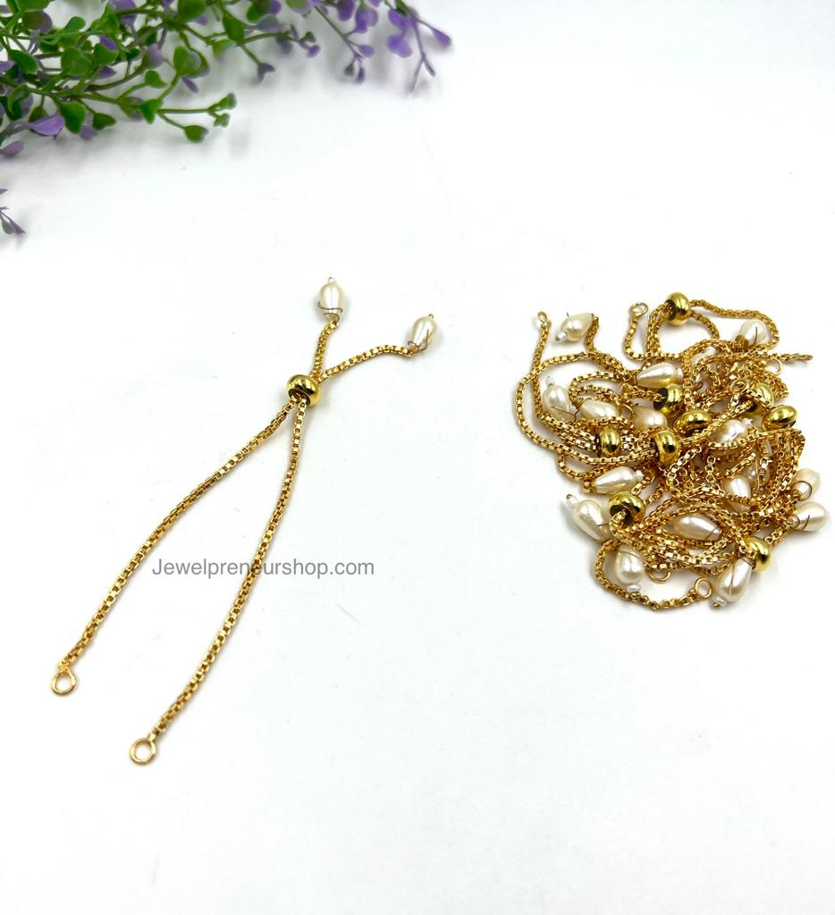 Golden Bracelet Chain - Pack of  10 Pieces