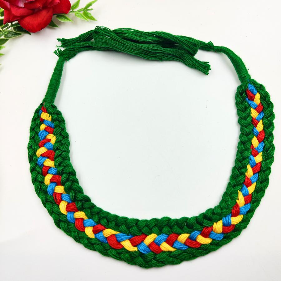 Green & Multi Color Choker Dori - Pack of 12