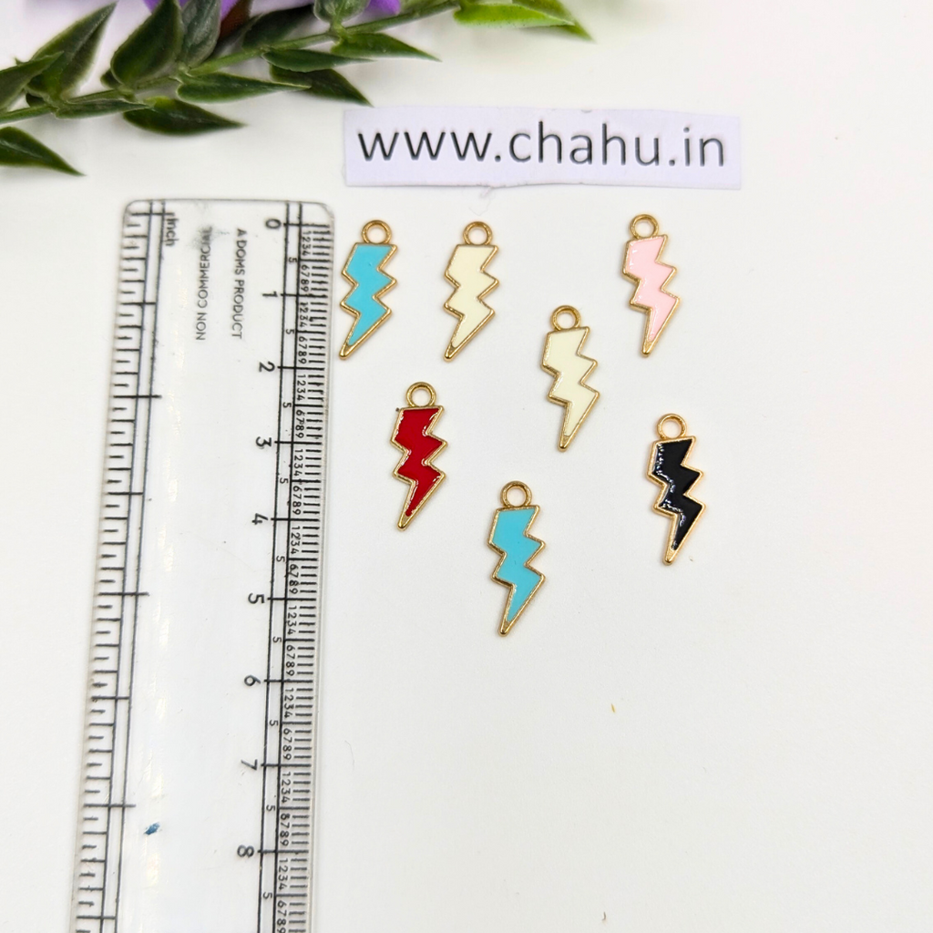 Mixcolor Lightning Alloy Enamel Charms - 10 Pieces