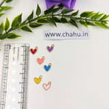 Small size Heart Shaped Mix color Alloy Enamel Charms - 10 Pieces