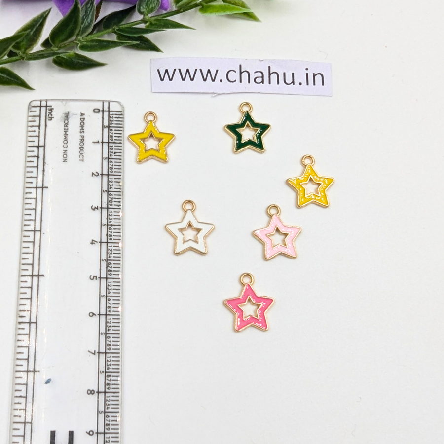 Mix Color Star Alloy Enamel Charms - 10 Pieces