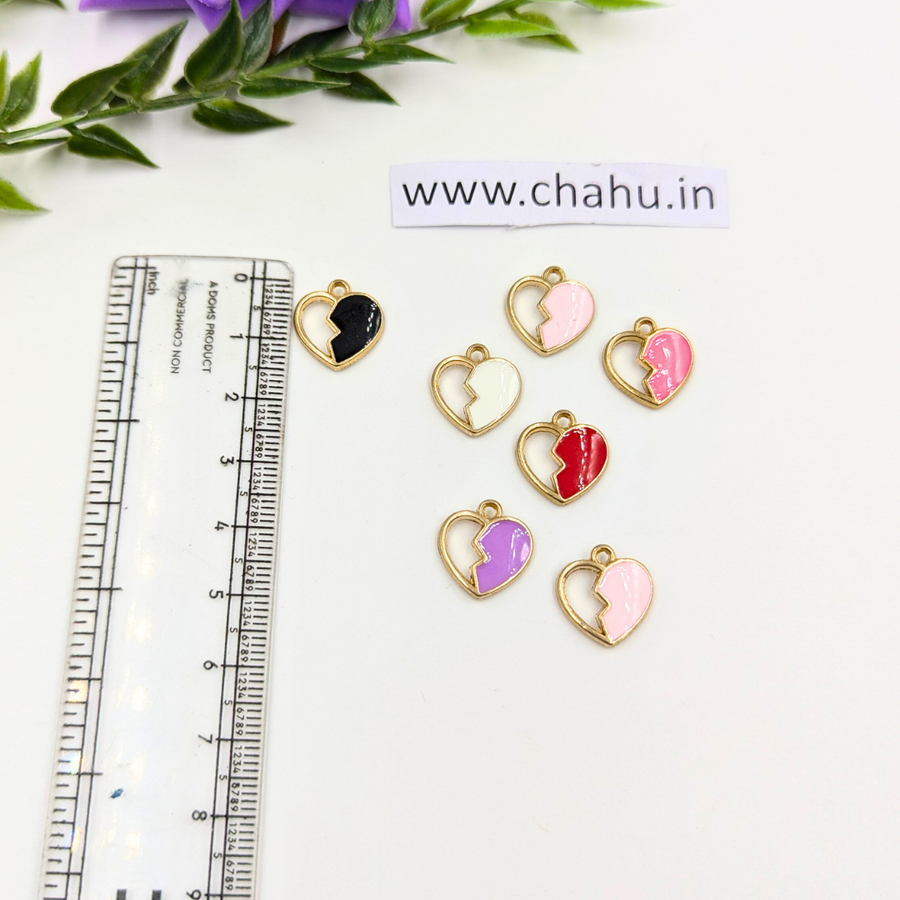 Broken Heart Mix Color Alloy Enamel Charms - 10 Pieces