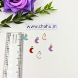 Moon Mix Color Alloy Enamel Charms - 10 Pieces