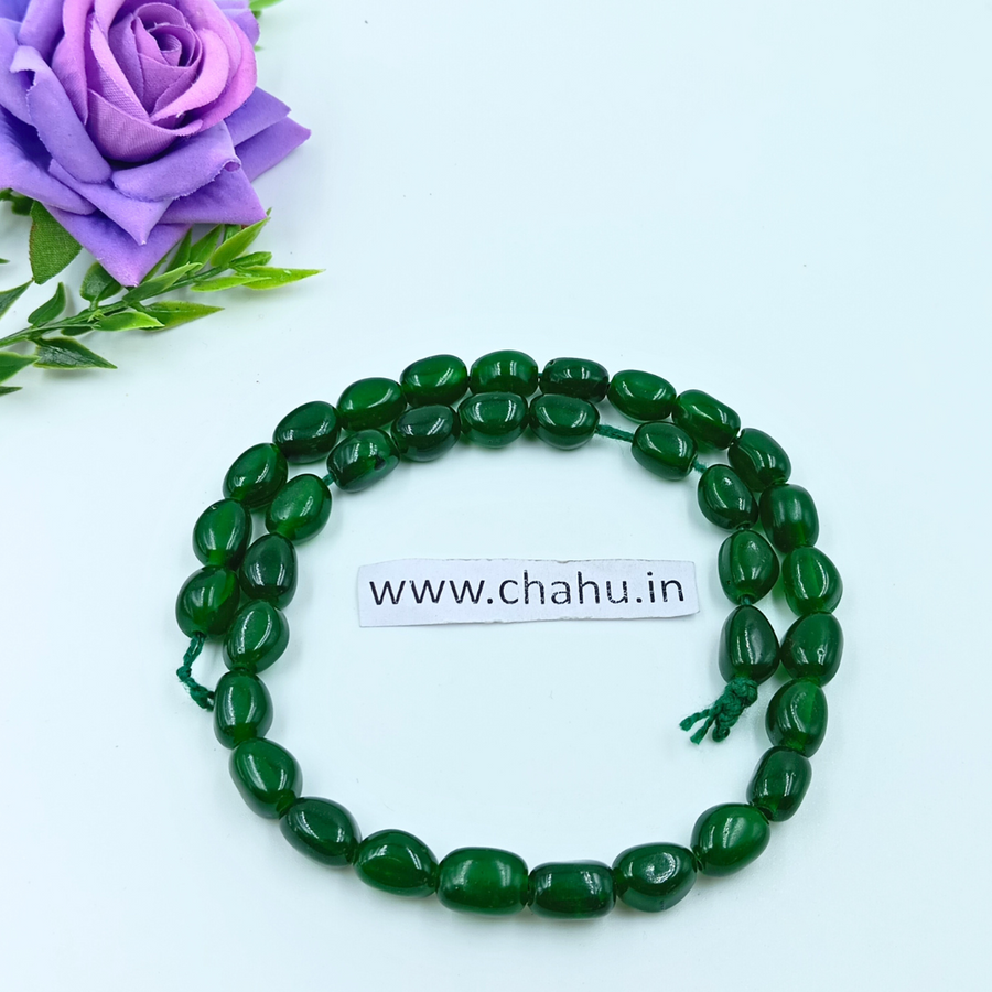 12 mm Dark Green Tumble Beads