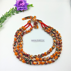 Mix Color 3 Layered Beaded Fabric Nacklace - 3 Pieces