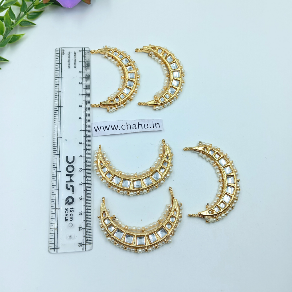 50mm Kundan Chandbali - 5 Pieces