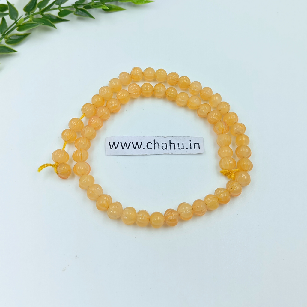 8mm Light Yellow Pumpkin shape Beads