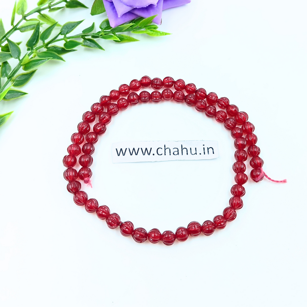 6mm Red-Brown Pumpkin shape Beads