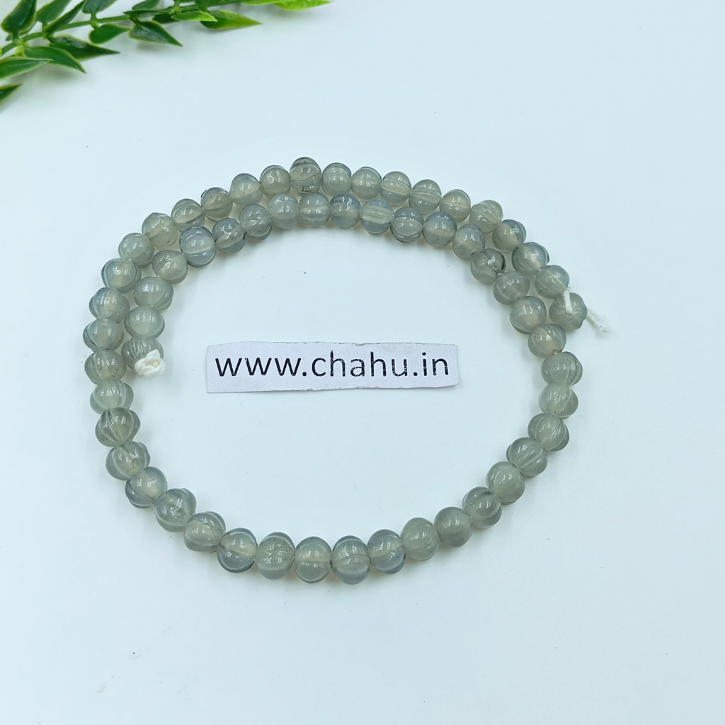 8mm Gray Pumpkin shape Beads