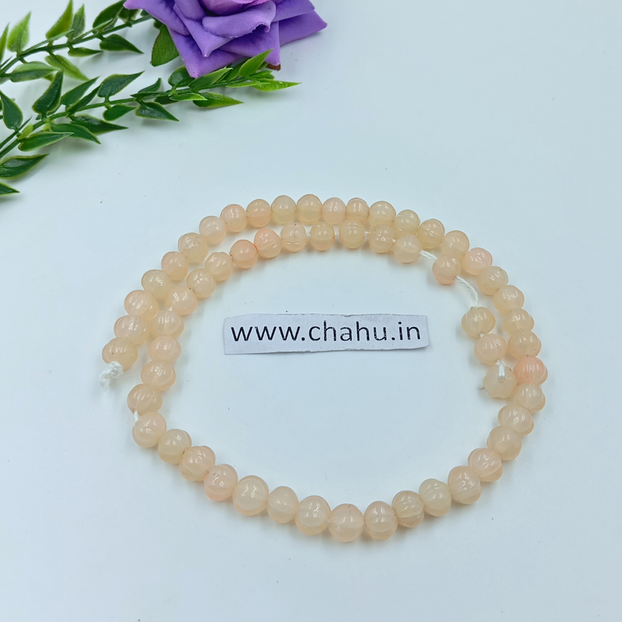 8mm Light Peach Pumpkin shape Beads