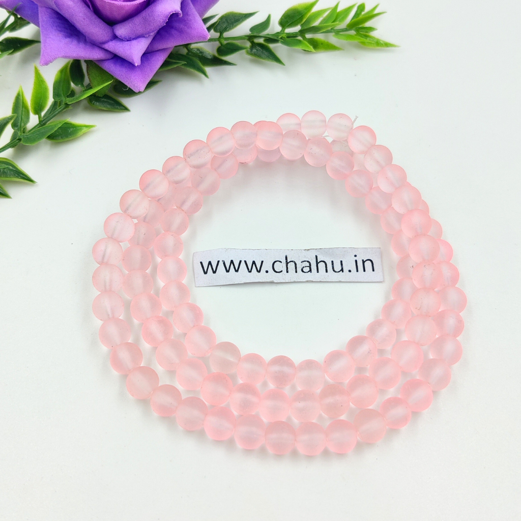 8 mm Light Pink Matte Trans Beads