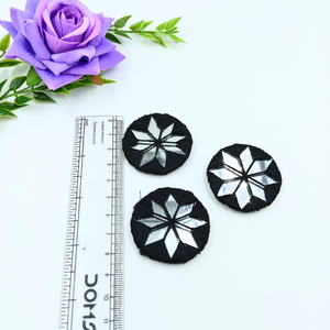 Black Round Embroidery Mirror -  Pack  of 10 Pieces