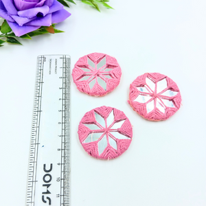 Light pink Round Embroidery Mirror -  Pack  of 10 pieces