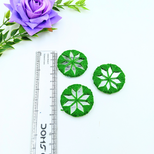 Green Round Embroidery Mirror -  Pack  of 10 Pieces