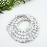 8 mm White Purple Marble Bead