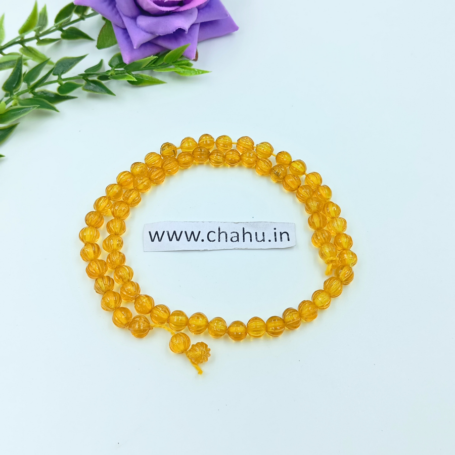 6mm Yellow Pumpkin shape Beads