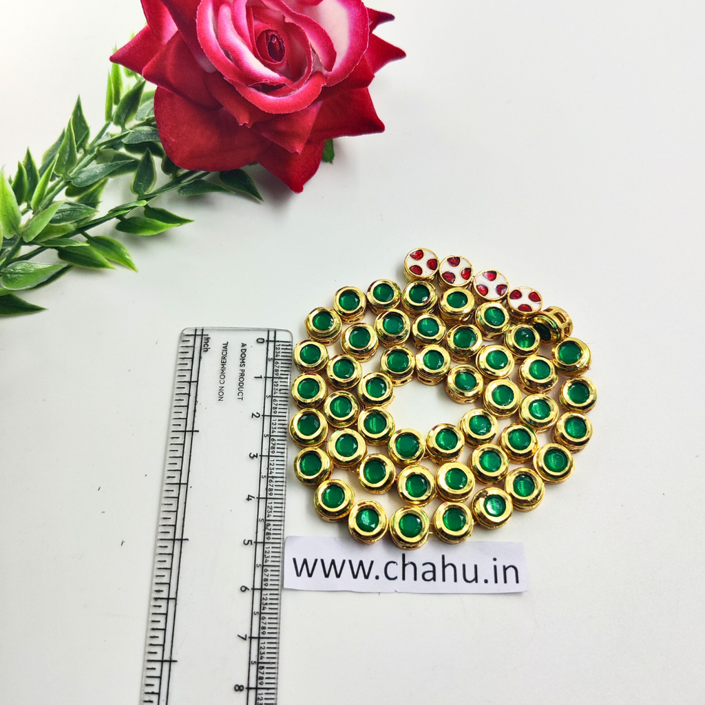 Green Round Kundan Line