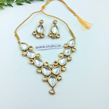 Drop & Round Kundan Necklace set