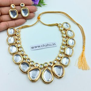 Mix Shape Kundan Necklace set