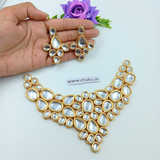 Drop & Oval Kundan Heavy Necklace set