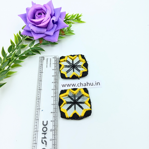 Black Yellow Square Mirror - 10 Pieces