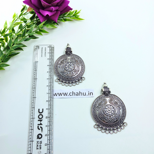 Oxidized Round Pendent (Peacock) - pack of 5 Pieces