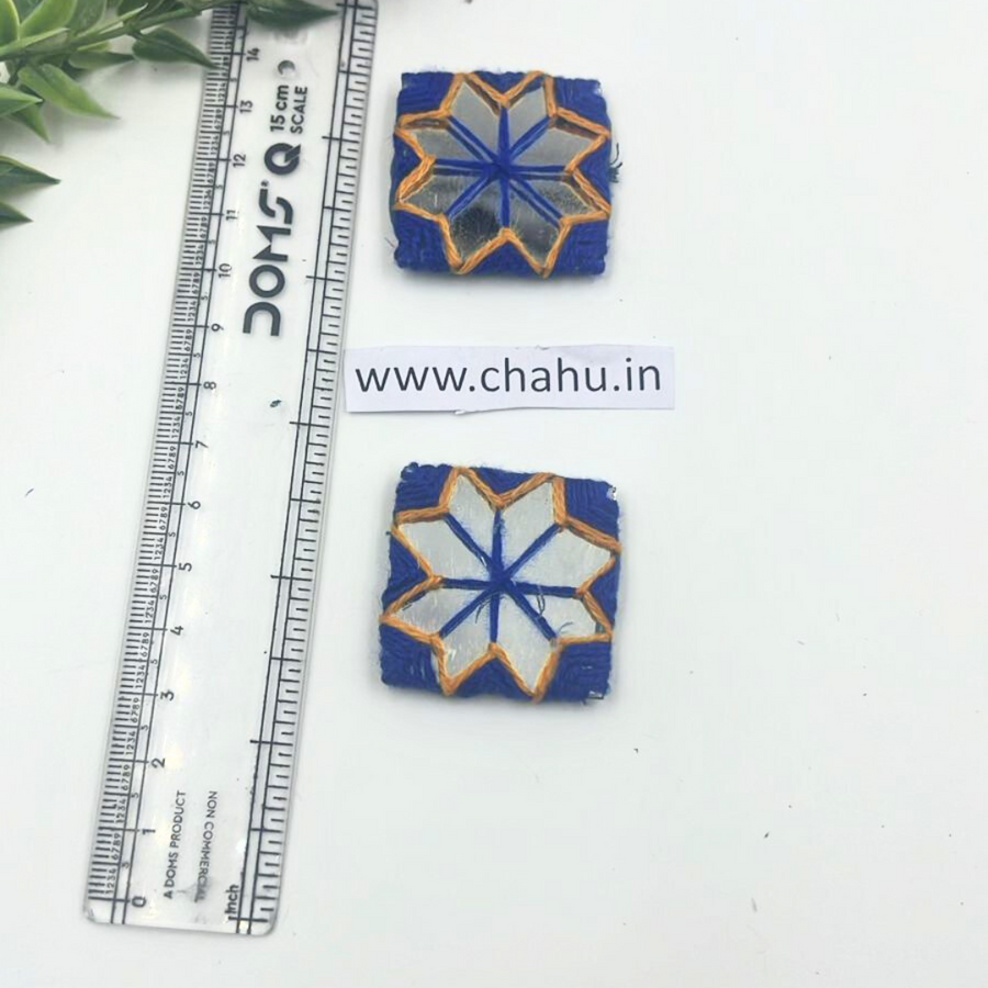 Blue Yellow Square Mirror - 10 Pieces