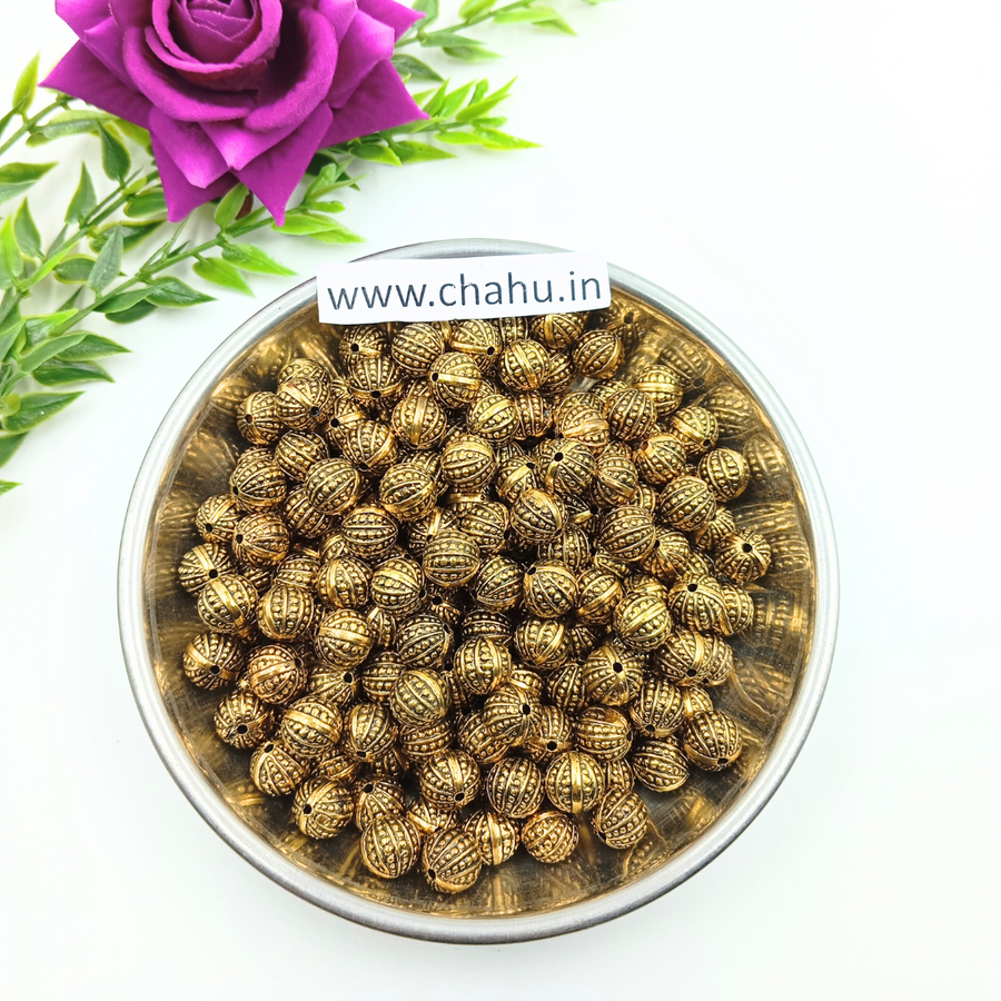 10 mm CCB Golden Antique Beads - 100 gram