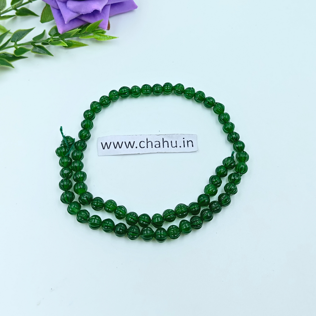 6mm Green Pumpkin shape Beads